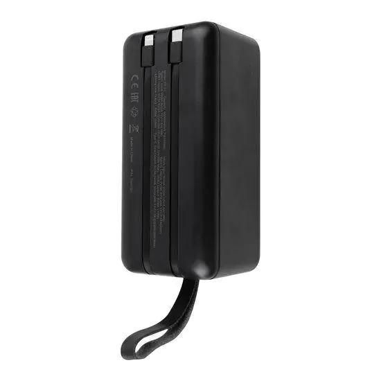 Портативний павербанк з дисплеєм 50000 mAh Kensa павербанк швидка зарядка зі вбудованими кабелями 22.5W Чорний 634334 фото