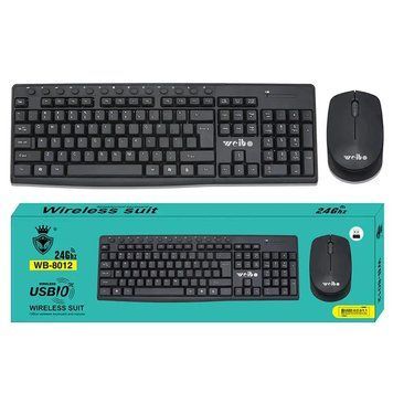 БЕЗДРОТОВА КЛАВІАТУРА + МИША 2,4GHZ, WIRELESS SUIT WB-8012, ЧОРНИЙ  847189 фото