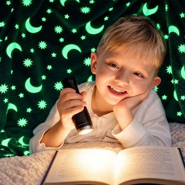 Плюшевий плед, що світиться у темряві HMD Magic Luminous 120&times;150 см сірий 734673 фото