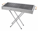 Портативний мангал з решіткою 80х78х30см, BARBECUE TRAY 770SS, Срібний / Барбекюшниця / Розкладний мангал барбекю 657564 фото 5