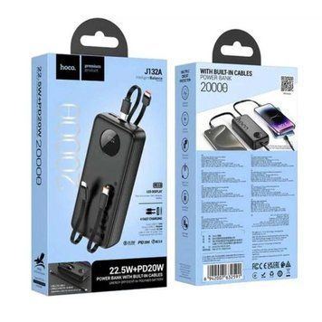 PowerBank Hoco j132A 20000mAh. Павербанк 20000 мАг 22.5 Вт. Чорний 435678 фото