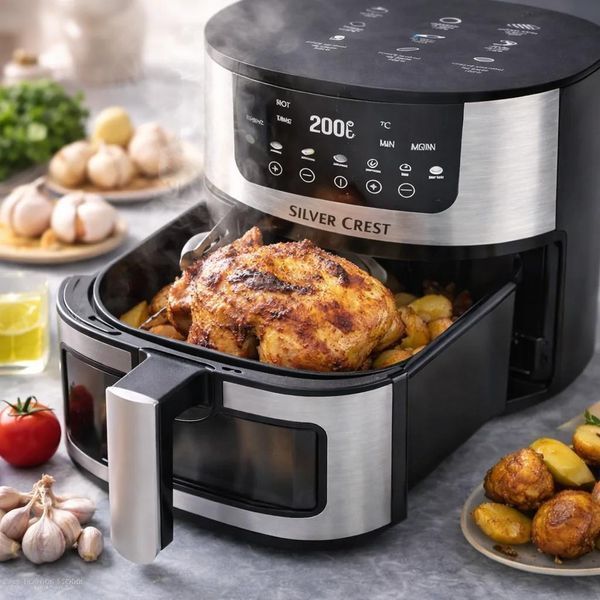 Аерогриль Silver Crest SC-8855S 8 л 4200 Вт сенсорне керування Hot Air Technology фритюрниця без олії 576453 фото