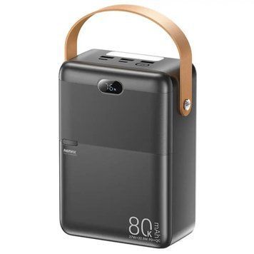Power Bank Remax RPP-118 80000mAh 27W+22,5W. Павербанк 80000мАг. 27Вт. Чорний з ліхтариком/фонариком 545847 фото