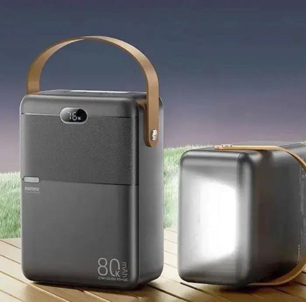 Power Bank Remax RPP-118 80000mAh 27W+22,5W. Павербанк 80000мАг. 27Вт. Чорний з ліхтариком/фонариком 545847 фото