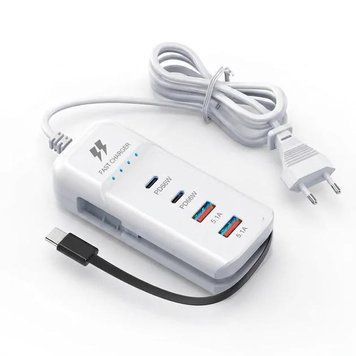 Універсальний зарядний пристрій 66 W з 2 USB-портами, багатофункціональний мережевий адаптер 26X-200 867525 фото