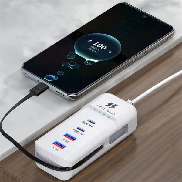 Універсальний зарядний пристрій 66 W з 2 USB-портами, багатофункціональний мережевий адаптер 26X-200 867525 фото