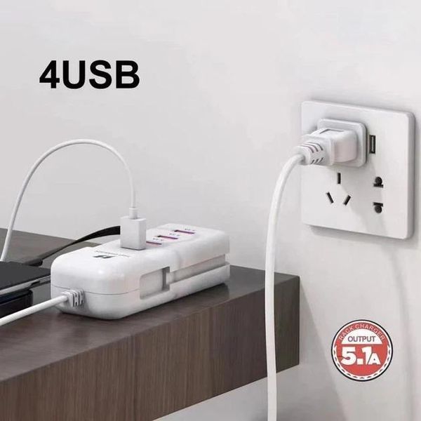 Універсальний зарядний пристрій 66 W з 2 USB-портами, багатофункціональний мережевий адаптер 26X-200 867525 фото