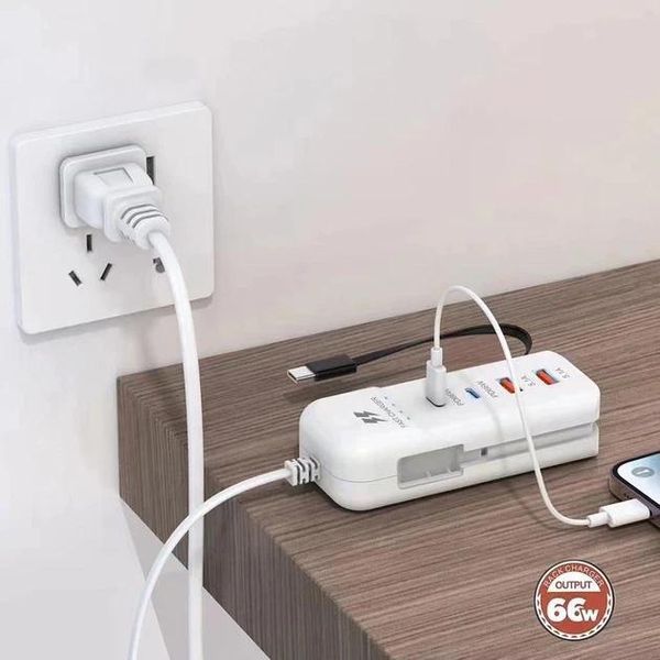 Універсальний зарядний пристрій 66 W з 2 USB-портами, багатофункціональний мережевий адаптер 26X-200 867525 фото