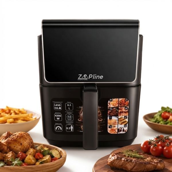 Аерофритюрниця 13 л з двома ТЕНами 4200 Вт Zepline ZP-00339 на 14 програм із знімним кошиком та силіконовою 736290 фото