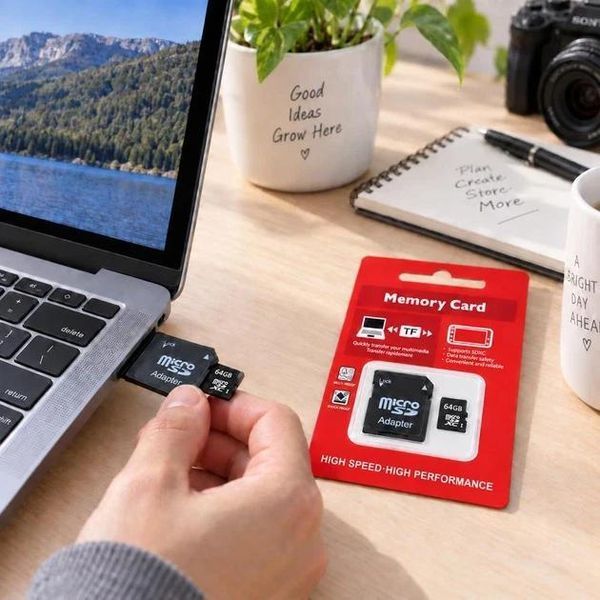 Карта пам'яті microSD 64 ГБ з SD-адаптером (Флешка для телефону) 462579 фото