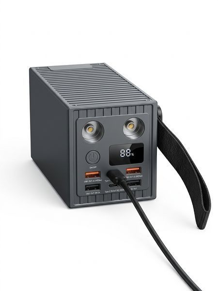 Павербанк Remax RPP-609 Pro Container 60000mAh Grey з подвійним ліхтарем та швидкою зарядкою 22.5W 976854 фото