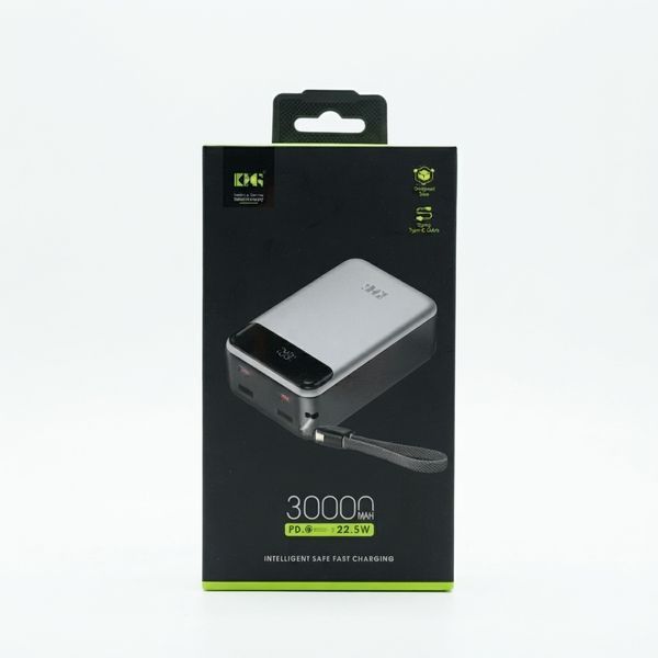 Зовнішній акумулятор King Power KPG-316 30000 mAh 22.5W з дисплеєм чорний 632679 фото