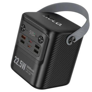 Потужний портативний акумулятор 80000 mAh Hoco J152 Black з вихідною потужністю 22 W + 22.5 W. Павербанк.Powerbank 481949 фото