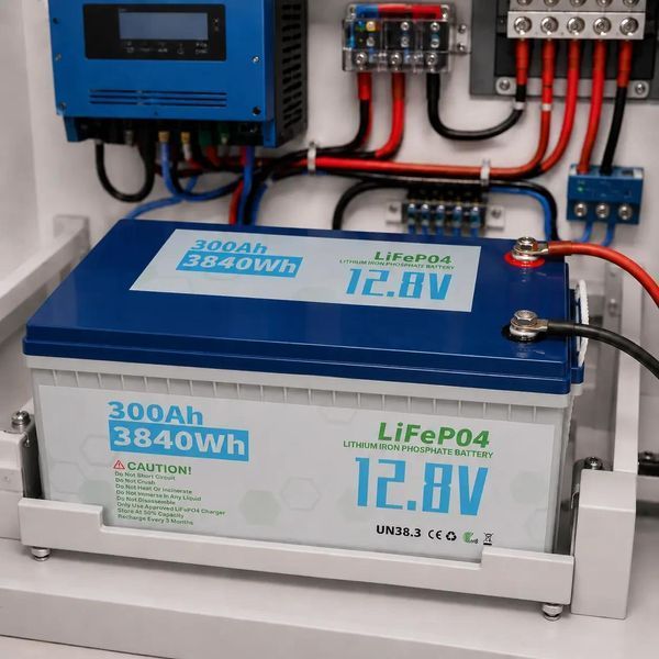 Літієвий акумулятор для сонячних систем, 12V, 300Ah, LiFePO4, Білий / Акумулятор літієвий / Акумуляторна батарея 643237 фото
