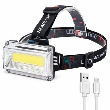 Ліхтар налобний RN814, USB-зарядка / Акумуляторний ліхтарик на голову з регульованим кутом нахилу 756426 фото