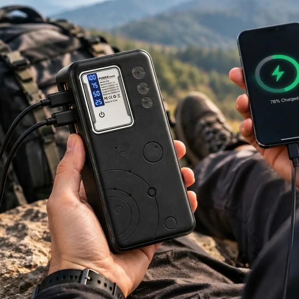Павербанк 40000mAh, LED-дисплей, 3 USB, 15А, Чорний 253463 фото
