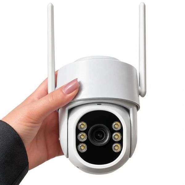 Wi-Fi камера відеоспостереження з сонячною панеллю, PTZ, 822X, Біла / Вайфай камера / Відеокамера для дому / Камера спостереження 632551 фото